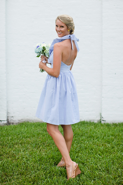 Seersucker bridesmaid dresses