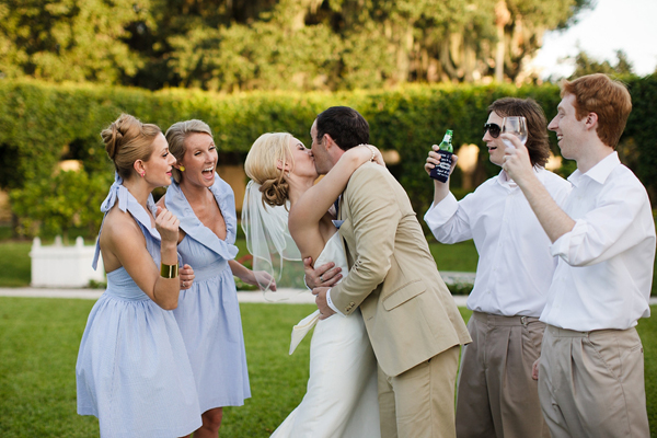 Seersucker bridesmaid dresses